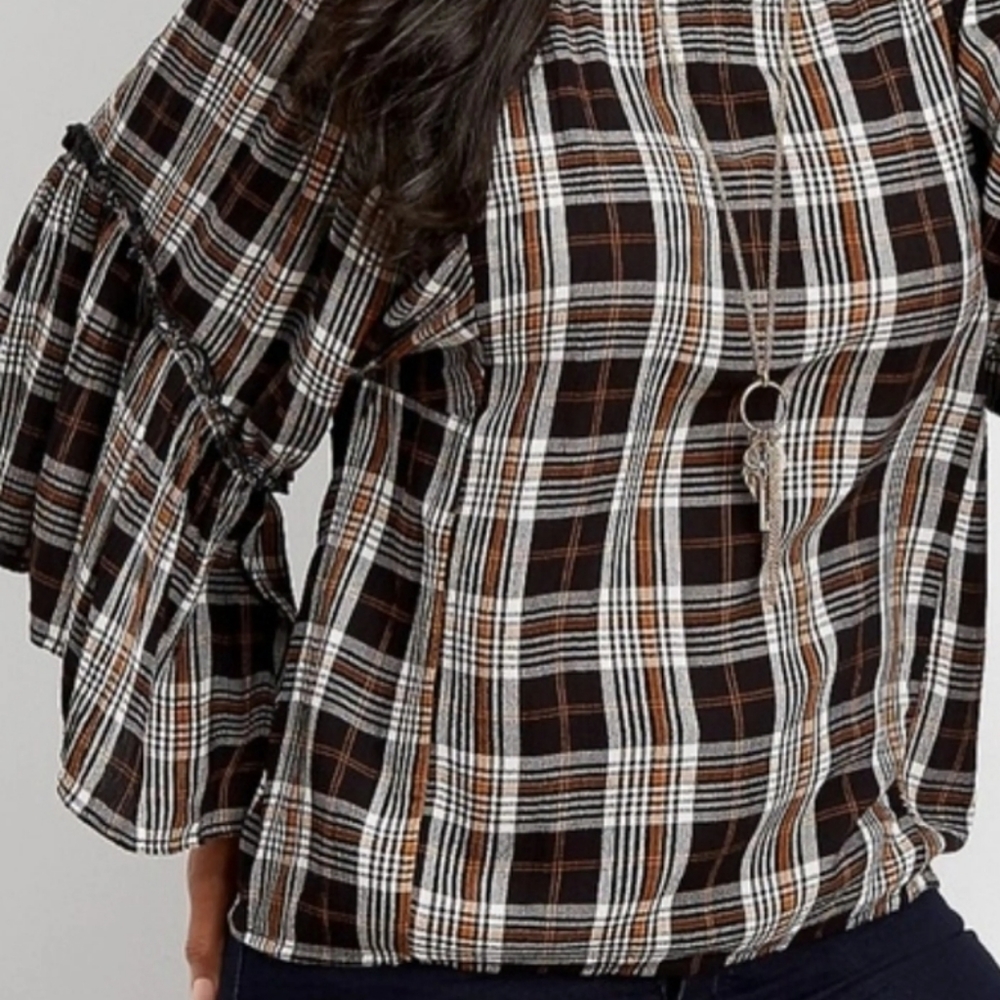 Maurices Plaid Kimono Sleeve XL